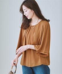 7days Life Styling | 【カットソー裏地付】ジョーゼットフレア７分袖ブラウス(シャツ/ブラウス)