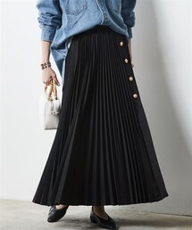 CHIC STYLE | 大きいサイズサイドボタンプリーツロングスカートシックスタイル(スカート)