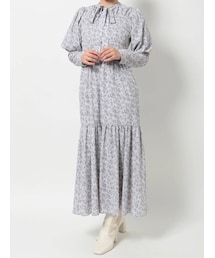 MERCURYDUO | 2WAYリボンプリントシャーリングワンピース(ワンピース)