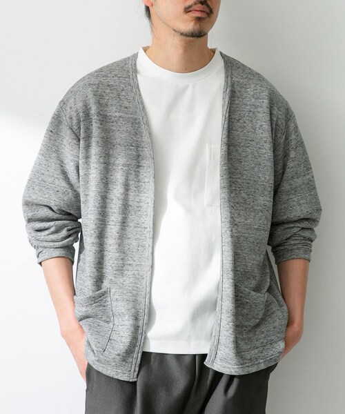 URBAN RESEARCH Sonny Label（アーバンリサーチサニーレーベル）の「JAPAN MADE 裏毛カーディガン（カーディガン/ボレロ・メンズ・オレンジ/ネイビー/グレー・M/L）」の6枚目の写真