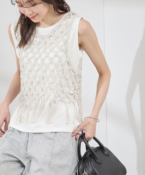 ROPE' PICNIC(ロペピクニック)の「かぎ針ビスチェ×タンクトップセット(ベスト・レディース・ブラック/キナリ・38)」の19枚目の写真
