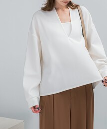 URBAN RESEARCH ROSSO | Vネックジョーゼットプルオーバー(Tシャツ/カットソー)