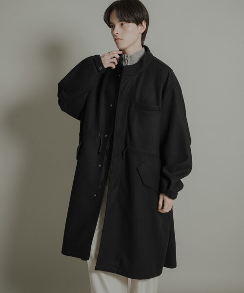 SENSE OF PLACE by URBAN RESEARCH（センスオブプレイスバイアーバンリサーチ）の「『UR TECH』 カットメルトンモッズコート（モッズコート・メンズ・BLACK/KHAKI・M/L）」の7枚目の写真