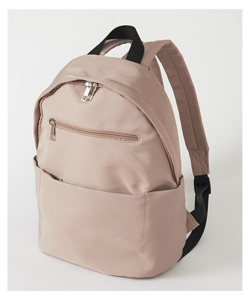 nissen（ニッセン）の「ツイル素材シンプル多ポケット軽量リュックサック（Ａ４対応）（バックパック/リュック・メンズ・ブラック/カーキ/グレー/ピンク/トープ・Y）」の3枚目の写真