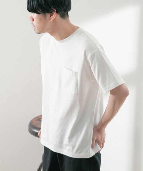ITEMS URBANRESEARCH（アイテムズ アーバンリサーチ）の「USAコットン ムジポケットTシャツ（Tシャツ/カットソー・メンズ・BLU/OFF/BLK/GRN/YEL・M/L）」の9枚目の写真