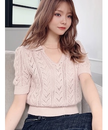 RESEXXY | クロシェライクニットポロ(ポロシャツ)