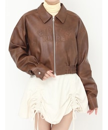 CALNAMUR | ヴィンテージフェイクレザーブルゾン(ブルゾン)