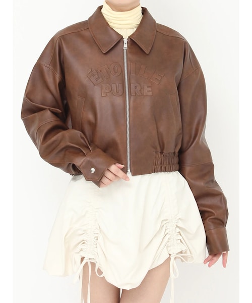 CALNAMUR（カルナムール）の「ヴィンテージフェイクレザーブルゾン（ブルゾン・レディース・ブラック/ブラウン/ダークブラウン・F）」の9枚目の写真