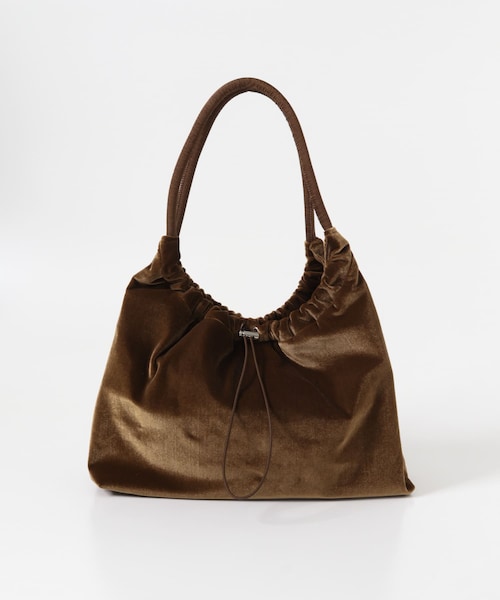 SENSE OF PLACE by URBAN RESEARCH(センスオブプレイスバイアーバンリサーチ)の「ベロアギャザーバッグ(トートバッグ・レディース・IVORY/BLACK/CAMEL・One)」の3枚目の写真