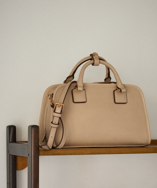 ROPE' PICNIC（ロペピクニック）の「ワイドスクエアボストンバッグ/2WAY（ボストンバッグ・レディース・ブラック/キナリ/ブラウン/ベージュ系・F）」の4枚目の写真