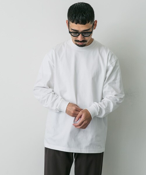 URBAN RESEARCH DOORS(アーバンリサーチドアーズ)の「『別注』HANES×DOORS BEEFY-T DOORS FIT LONG-SLEEVE(Tシャツ/カットソー・メンズ・ホワイト/グレー/ダークグレー/ブラック/ネイビー・M/L/XL/XXL)」の8枚目の写真