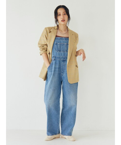 Ungrid（アングリッド）の「カーブシルエットデニムサロペット（つなぎ/オールインワン・レディース・ブラック/ブルー・S/M）」の7枚目の写真