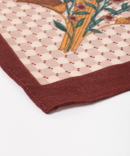 KBF（ケイビーエフ）の「ヴィンテージフラワースカーフ（バンダナ/スカーフ・レディース・RED/ORANGE・One）」の10枚目の写真