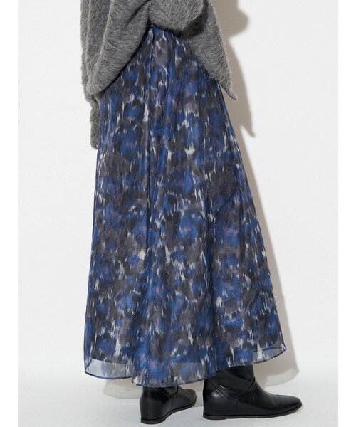 タグ付き新品⭐︎ ELENDEEK BLURRED PRINT SK ブルー02 ELENDEEK（エレンディーク）の「BLURRED PRINT SK（スカート）」 - WEAR