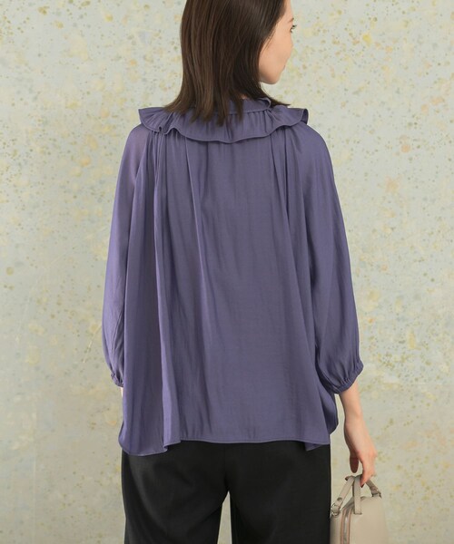 URBAN RESEARCH ROSSO（アーバンリサーチロッソ）の「フリルギャザーブラウス（シャツ/ブラウス・レディース・grape/ivory・FREE）」の8枚目の写真
