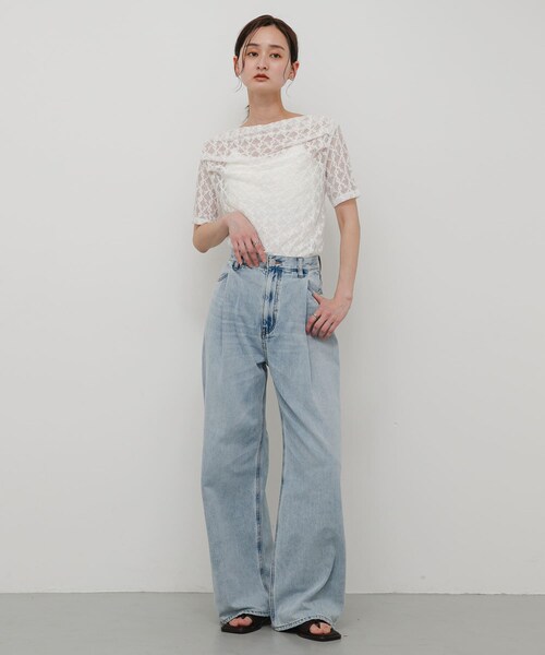 SENSE OF PLACE by URBAN RESEARCH(センスオブプレイスバイアーバンリサーチ)の「タックフェードデニムパンツ(デニムパンツ・レディース・L.BLUE/L.INDIGO・S/M)」の21枚目の写真