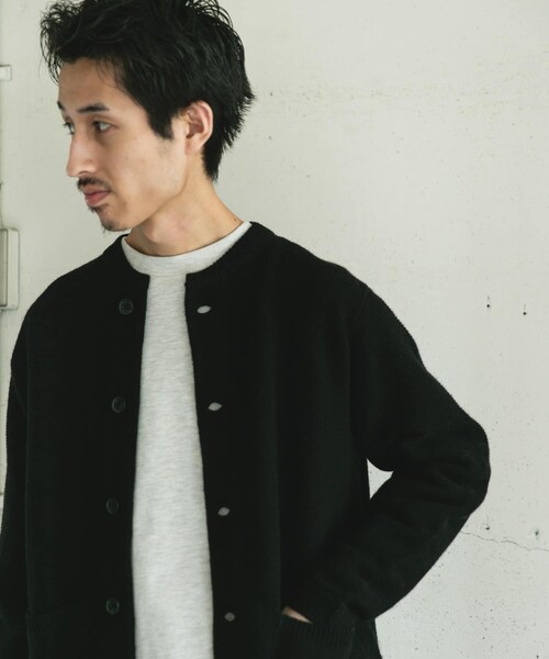 URBAN RESEARCH DOORS(アーバンリサーチドアーズ)の「ハミルトンウールガーターカーディガン(カーディガン/ボレロ・メンズ・GRAY/DARK RED/BLACK・M/L/XL)」の10枚目の写真