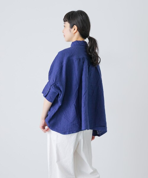 かぐれ（カグレ）の「Honnete　H/SLV GATHER SHIRTS（シャツ/ブラウス・レディース・BLUE/NOIR/SILVER・One）」の15枚目の写真