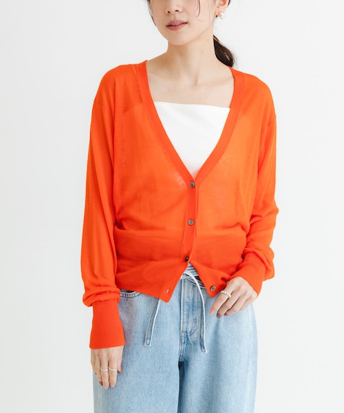 URBAN RESEARCH（アーバンリサーチ）の「カシミヤミックスVネックカーディガン（カーディガン/ボレロ・レディース・GRAY/ORANGE/BLACK・FREE）」の3枚目の写真
