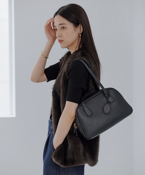 ROPE'(ロペ)の「【E'POR】TWO BOSTON BAG Medium/撥水・26AW新型(ハンドバッグ・レディース・ブラック/ダークブラウン・F)」の7枚目の写真