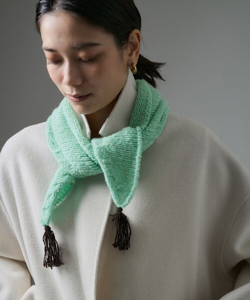 ADAM ET ROPE'(アダムエロペ)の「【chisaki(チサキ)】Hope stole(ストール/ショール・レディース・オフホワイト/ライトグリーン・F)」の5枚目の写真