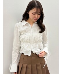 dazzlin | ダブルファスナーギャザーシャツ(シャツ/ブラウス)