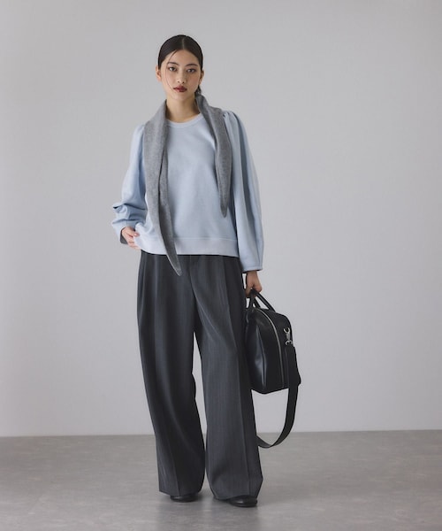 ADAM ET ROPE'（アダムエロペ）の「ウールミックスフォルムプルオーバー（スウェット・レディース・グレー/キナリ系/サックス・F）」の8枚目の写真