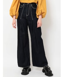 EVRIS | タックボリュームフレアパンツ(デニムパンツ)