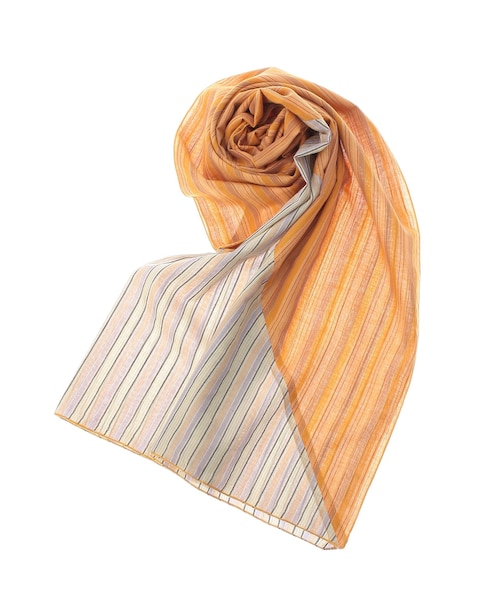 Ungrid（アングリッド）の「マルチストライプスカーフ（マフラー・レディース・オレンジ/パープル/ミックス・F）」の9枚目の写真