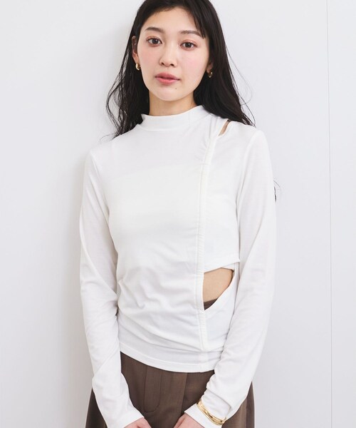 VIS（ビス）の「プチハイネックカットアウトプルオーバー（Tシャツ/カットソー・レディース・グレー・F）」の5枚目の写真