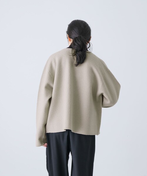 かぐれ（カグレ）の「圧縮ウールショートジャケット（ノーカラージャケット・レディース・GREGE/BLACK・Free）」の20枚目の写真