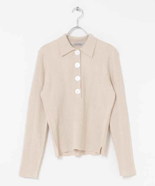 URBAN RESEARCH ROSSO（アーバンリサーチロッソ）の「Torrazzo Donna　Rib Knit Polo Shirt（ニット/セーター・レディース・BLACK/BEIGE/GRAY・Free）」の3枚目の写真