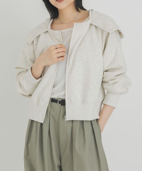 KBF（ケイビーエフ）の「セーラーライククロップドパーカー（パーカー・レディース・NAVY/OATMEAL/TOP GRAY・One）」の13枚目の写真