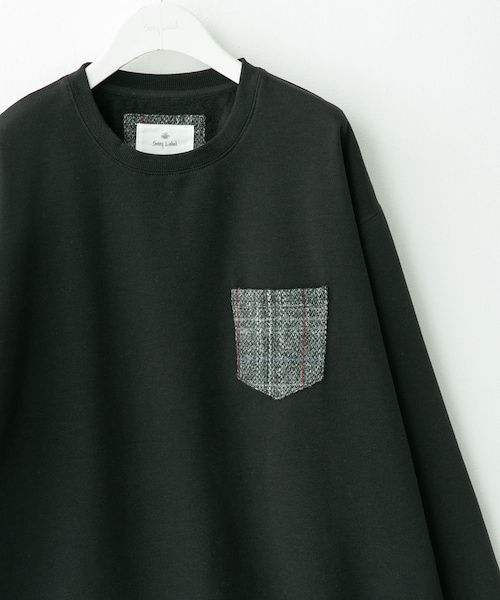 URBAN RESEARCH Sonny Label（アーバンリサーチサニーレーベル）の「HARRIS TWEEDポケットスウェットプルオーバー（スウェット・メンズ・オフ/チャコール/ブラック/ブラウン・M/L）」の2枚目の写真