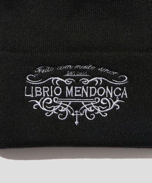 ADAM ET ROPE'(アダムエロペ)の「【LIBRIO MENDONCA/リブリオ メンドンサ】EMBROIDERY BEANIE(ニットキャップ/ビーニー・メンズ・ブラック/ホワイト・F)」の4枚目の写真