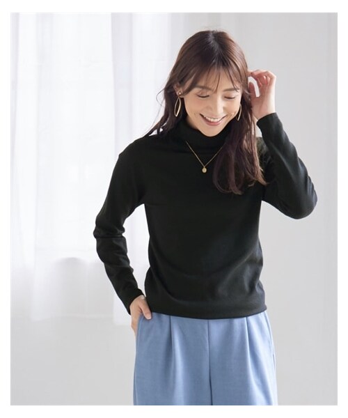 nissen（ニッセン）の「大きいサイズ 優しい肌触りの定番タートルネックセーター（ニット/セーター・レディース・オフホワイト/杢グレー/黒/コバルトブルー/セルリアンブルー/モカ/パープル・L/LL/3L/4L/5L/6L/8L/10L）」の21枚目の写真