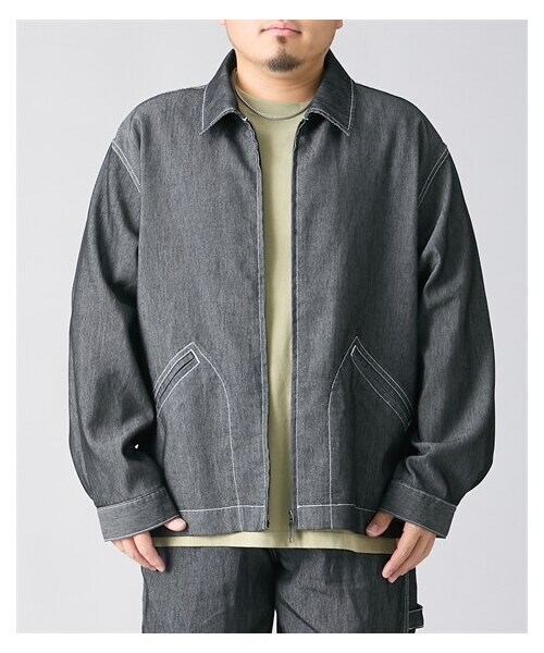 nissen（ニッセン）の「メッシュデニムブルゾン【大きいサイズ】CAPTAIN　STAG（ジャケット/アウター・メンズ・06ブラック/75ネイビー・3L/4L/5L/6L/8L/10L）」の6枚目の写真