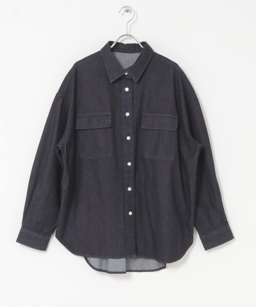 URBAN RESEARCH ROSSO（アーバンリサーチロッソ）の「『WEB限定』デニムオーバーシャツ（シャツ/ブラウス・レディース・INDIGO/FOG PINK・Free）」の12枚目の写真