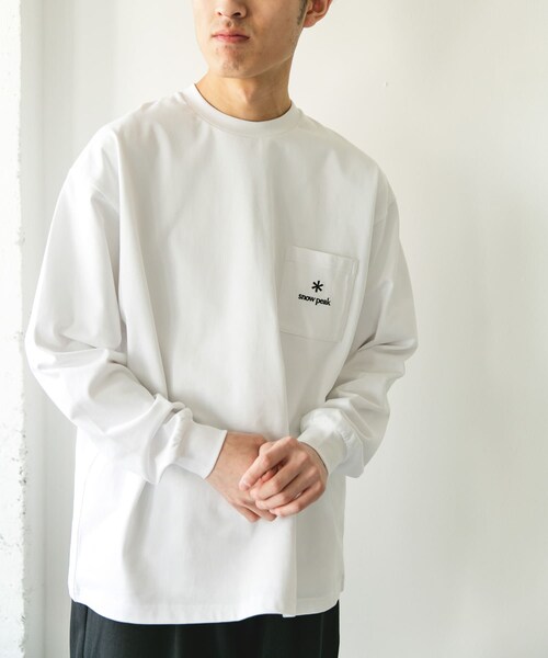 URBAN RESEARCH DOORS(アーバンリサーチドアーズ)の「『別注』Snow Peak Apparel×DOORS POCKET LOGO LONG-SLEEVE T-SHIRTS(Tシャツ/カットソー・メンズ・WHITE/BLUEGRAY/FOLIAGE/CHARCOAL・M/L/XL)」の10枚目の写真