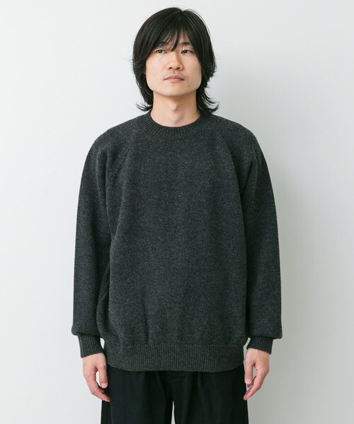 URBAN RESEARCH DOORS（アーバンリサーチドアーズ）の「YOKO SAKAMOTO　RAGLAN CREW NECK KNIT（ニット/セーター・メンズ・BLACK/BLK/GRY/CHARCOAL/BROWN・M/L）」の16枚目の写真