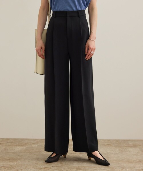 ROPE'（ロペ）の「[美人パンツ]ダブルクロスワイドパンツ/イージーケア（その他パンツ・レディース・ブラック/ベージュ/ピンク・34/36/38/40）」の7枚目の写真