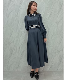 dazzlin | バイカラーラインシャツワンピース(ワンピース)