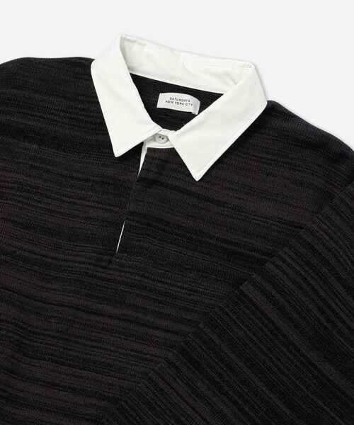 Saturdays NYC（サタデーズ ニューヨークシティ ）の「Rugger Polo Sweater（スウェット・レディース・チャコール/レンガ・L/M/S/XL）」の20枚目の写真