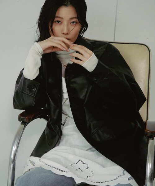 URBAN RESEARCH DOORS（アーバンリサーチドアーズ）の「Sheep Leather Jacket（その他アウター・レディース・BLACK・S/M）」の3枚目の写真