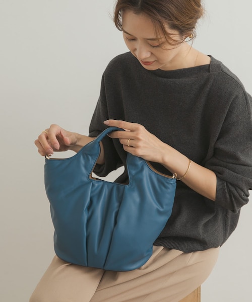 URBAN RESEARCH DOORS(アーバンリサーチドアーズ)の「パファーハンドルバッグ(ハンドバッグ・レディース・BLUE/BROWN・one)」の2枚目の写真