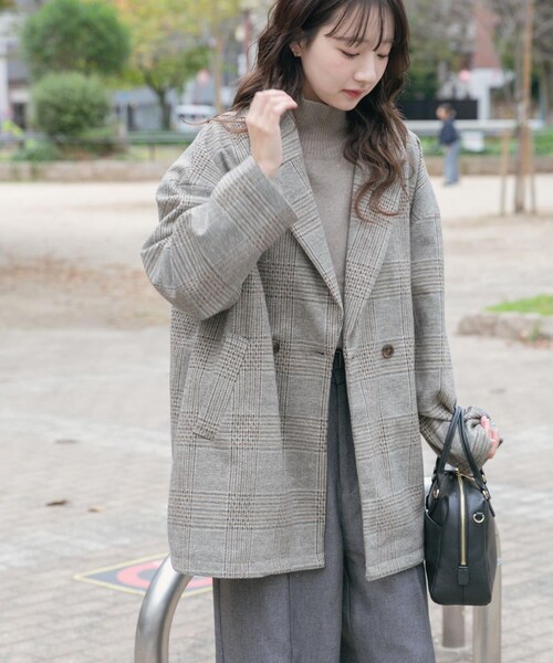 ITEMS URBANRESEARCH（アイテムズ アーバンリサーチ）の「オーバーサイズジャケット（テーラードジャケット・レディース・G.CHECK/NVY/B.CHECK/BRN・Free）」の18枚目の写真