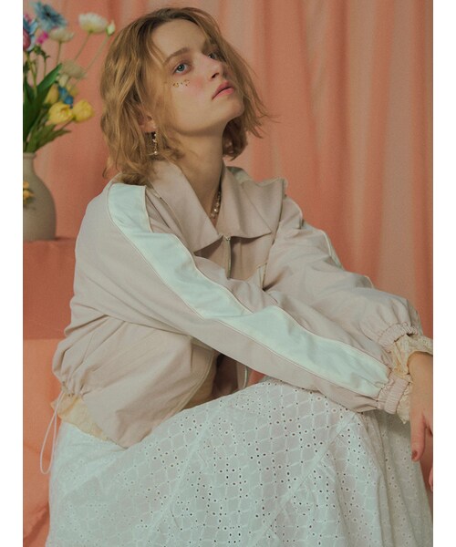 RESEXXY（リゼクシー）の「バイカラーパイピングブルゾン（ブルゾン・レディース・チャコールグレー/ピンク/ブルー・F）」の13枚目の写真