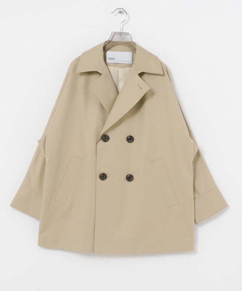 URBAN RESEARCH（アーバンリサーチ）の「TICCA　MINI テントトレンチコート（ステンカラーコート・レディース・BEIGE/KHAKI・1）」の9枚目の写真