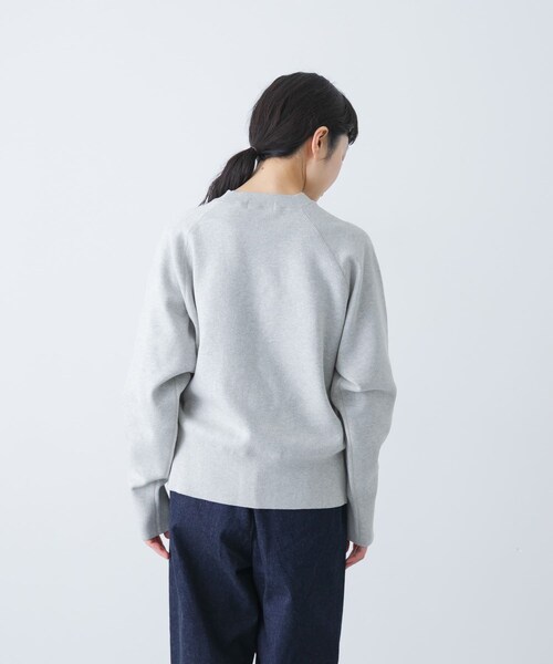 かぐれ（カグレ）の「コットンスウェットニット（ニット/セーター・レディース・LIGHT GRAY/DARK NAVY・Free）」の4枚目の写真