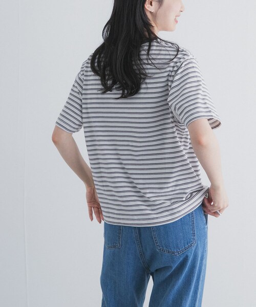 URBAN RESEARCH DOORS(アーバンリサーチドアーズ)の「DANTON SHORT T-SHIRTS(Tシャツ/カットソー・レディース・BEIGE×PUR/GREY×GRE/ECRU×DKBE・S)」の6枚目の写真